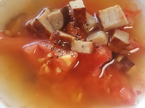 トマトと焼豚のスープ(^^)